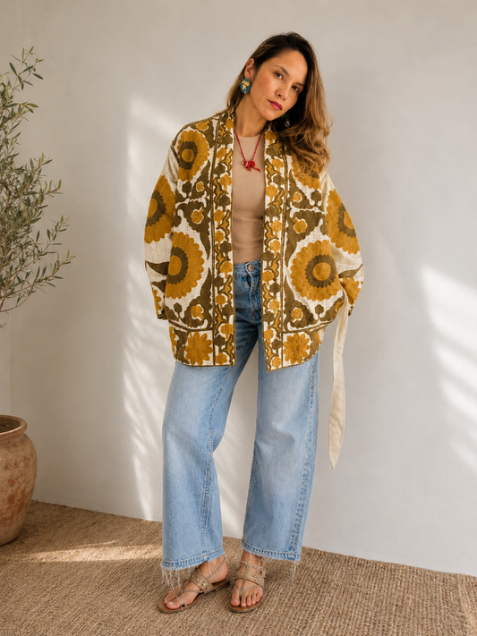 Golden Meadow Belted Jacket