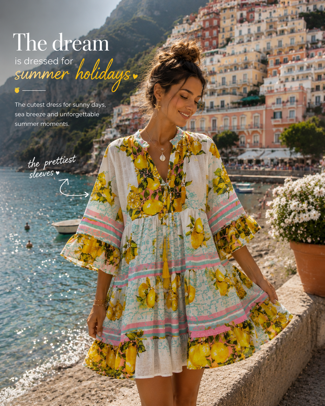 Amalfi Lemon Dress - Maxi