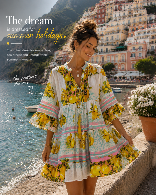 Amalfi Lemon Dress - Maxi